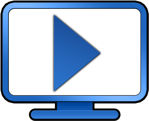 Blue Play Button T V Icon PNG