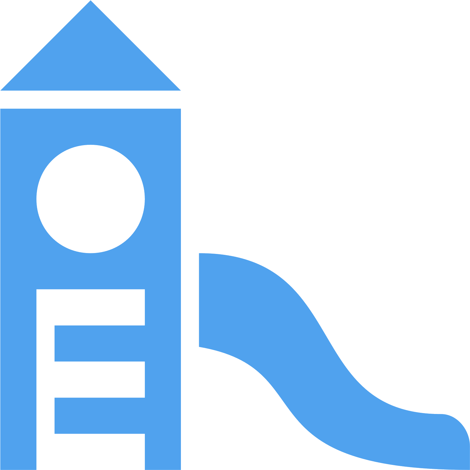 Blue Playground Slide Icon PNG