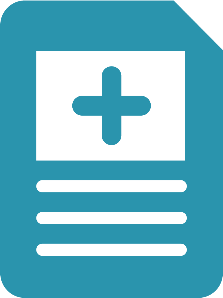 Blue Plus Sign Document Icon PNG