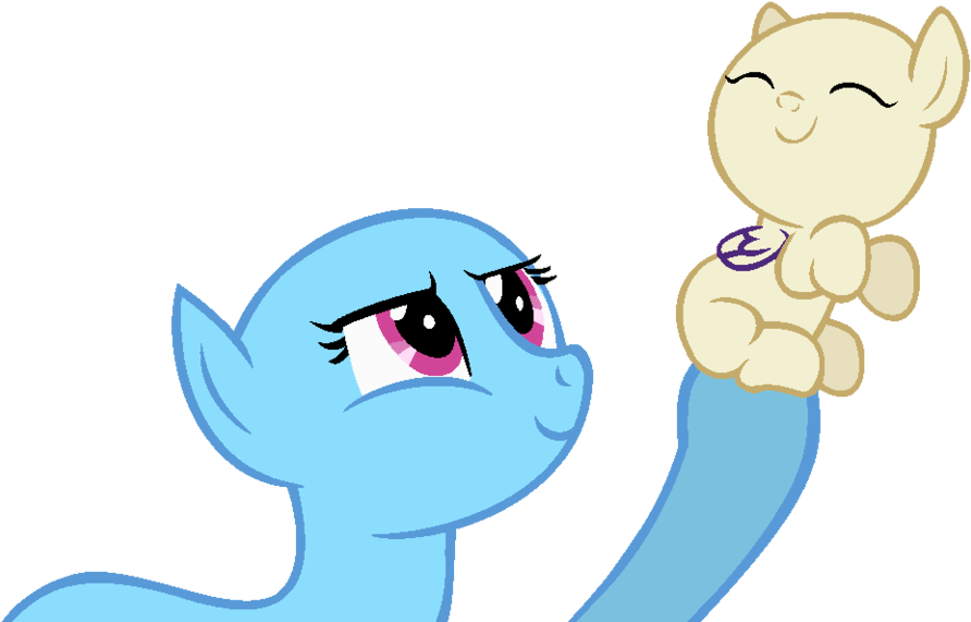 Blue Pony Holding Yellow Plushie PNG