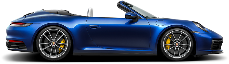 Blue Porsche911 Cabriolet Side View PNG