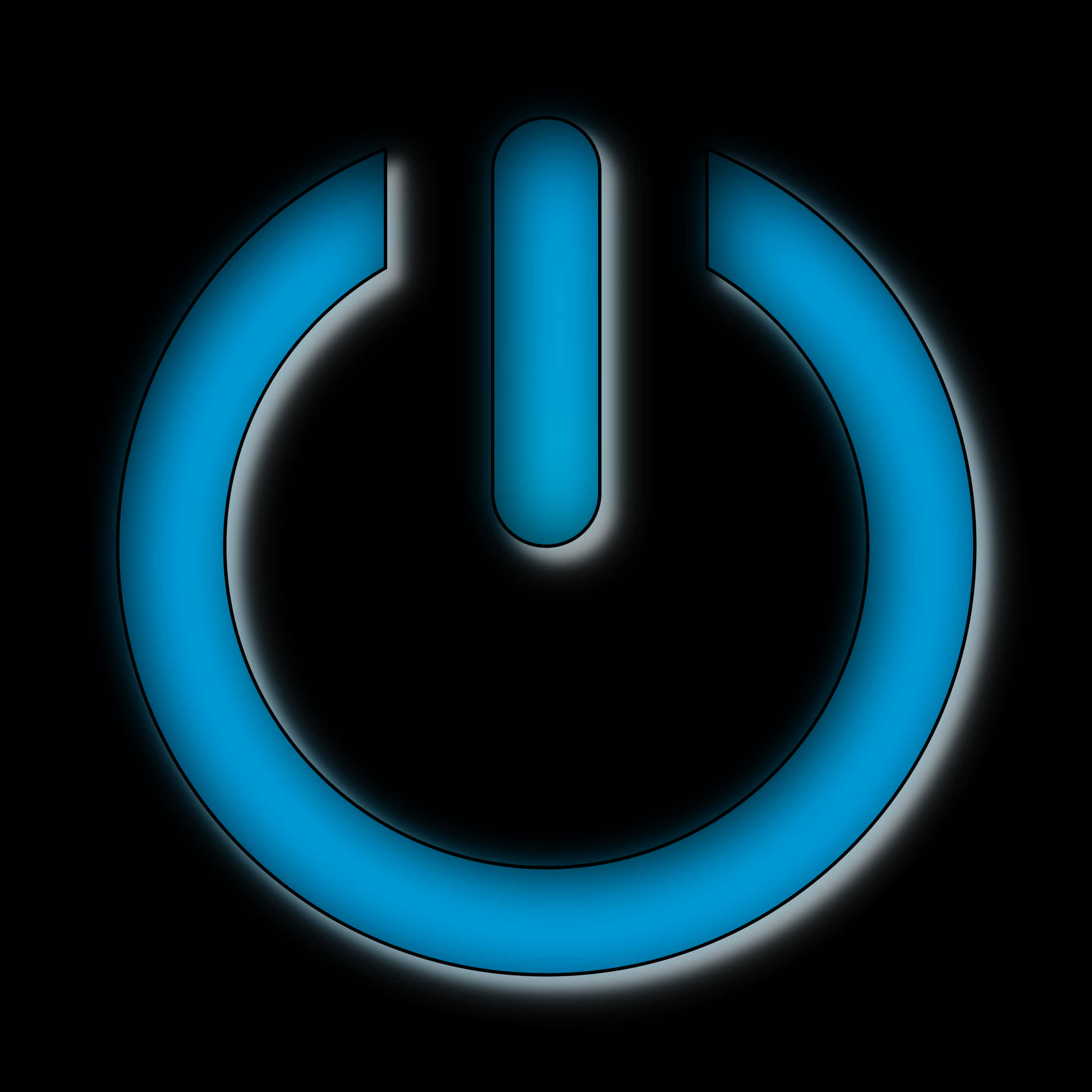 Blue Power Button Illustration PNG