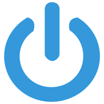 Blue Power Icon PNG