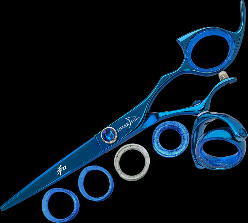 Blue Professional Hairdressing Scissors PNG