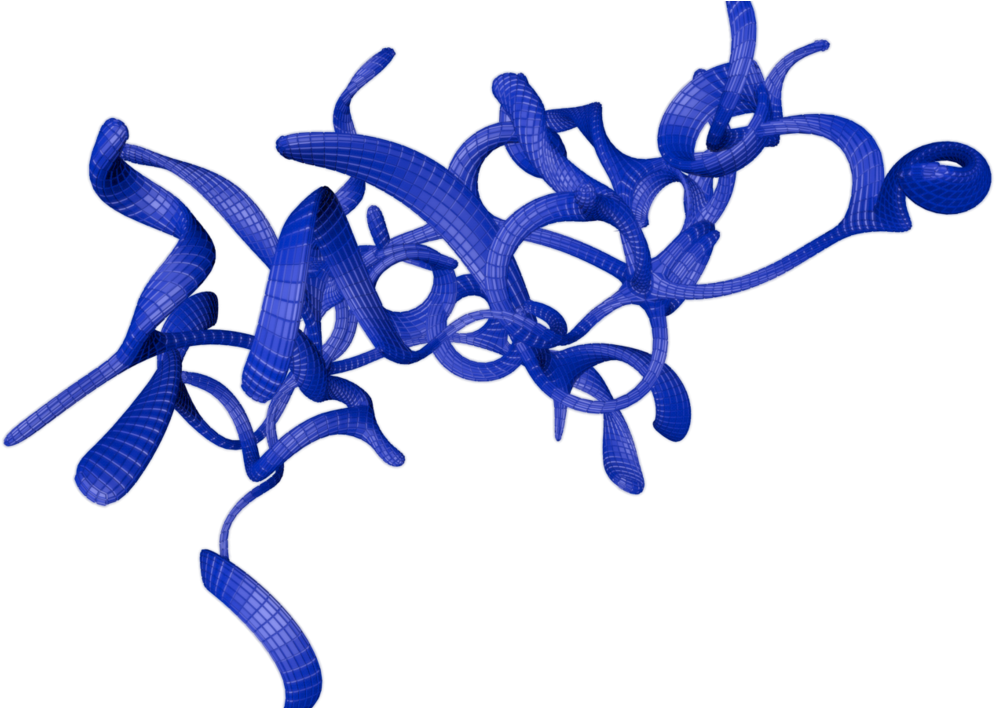 Blue Protein Structure3 D Model PNG