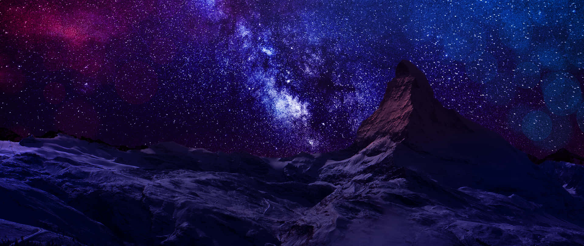 Galactic Blue Purple Desktop Wallpaper