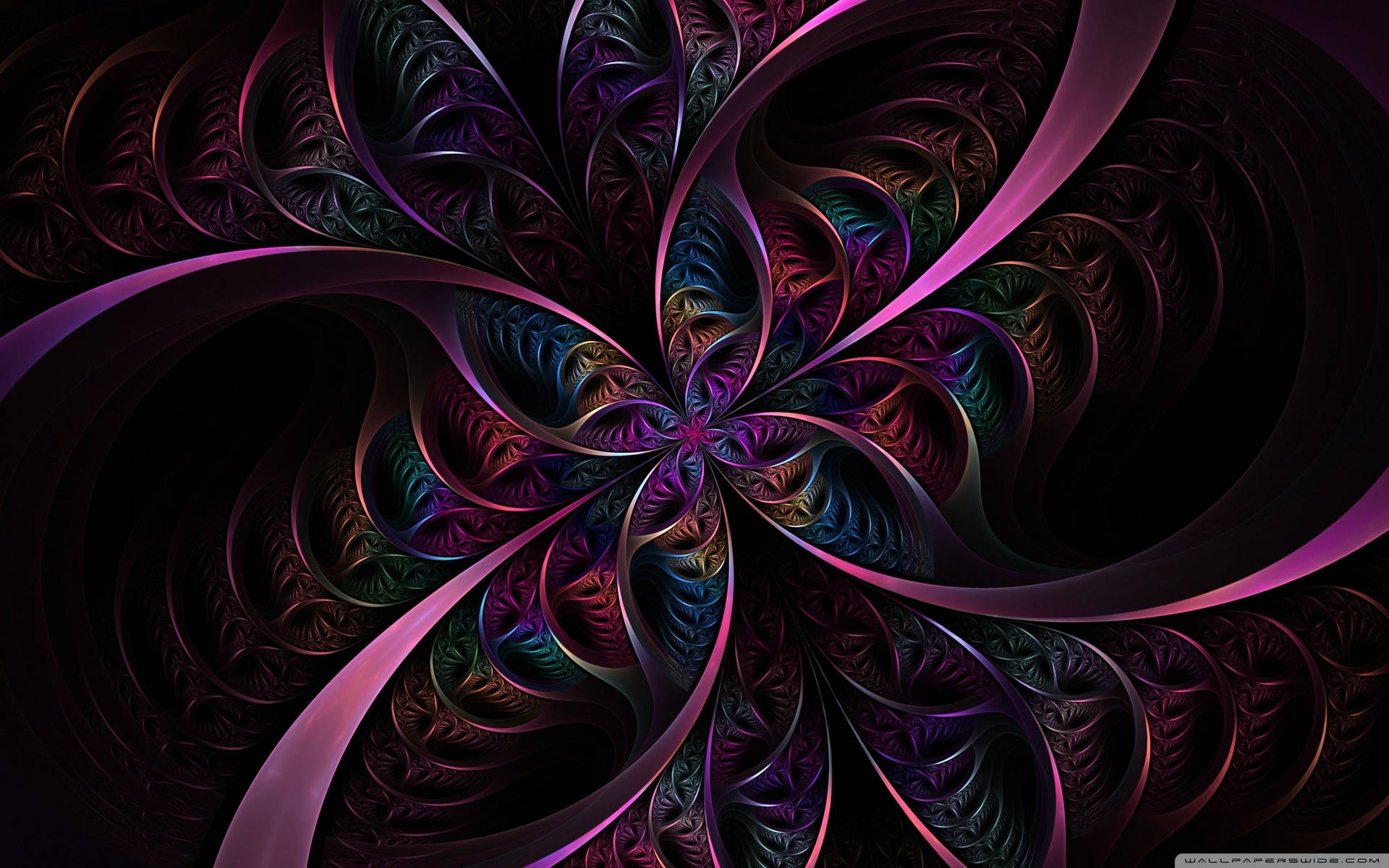Blue purple uniform pattern psychedelic art wallpaper.