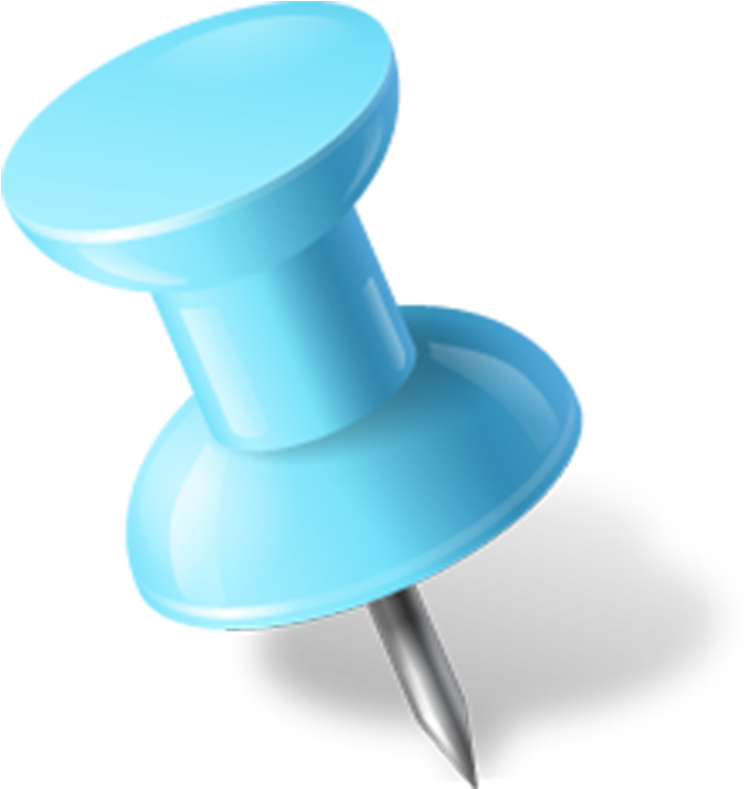 Blue Push Pin Graphic PNG