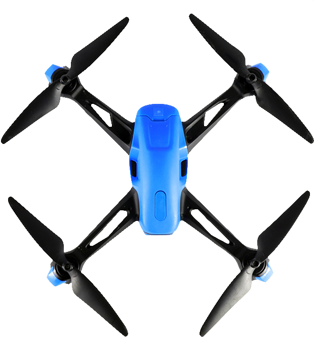 Blue Quadcopter Drone Isolated PNG