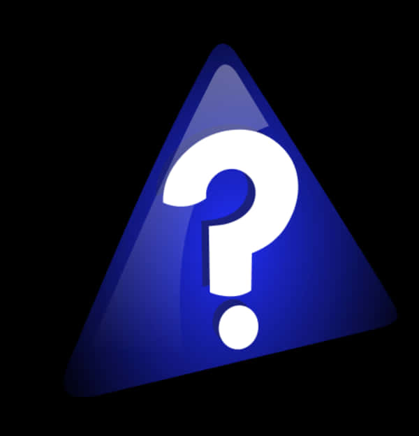 Blue Question Mark Triangle PNG