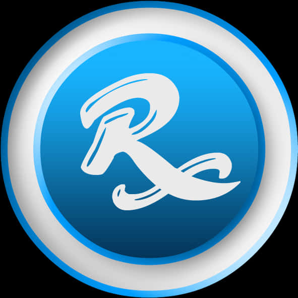 Blue R Symbol Button PNG