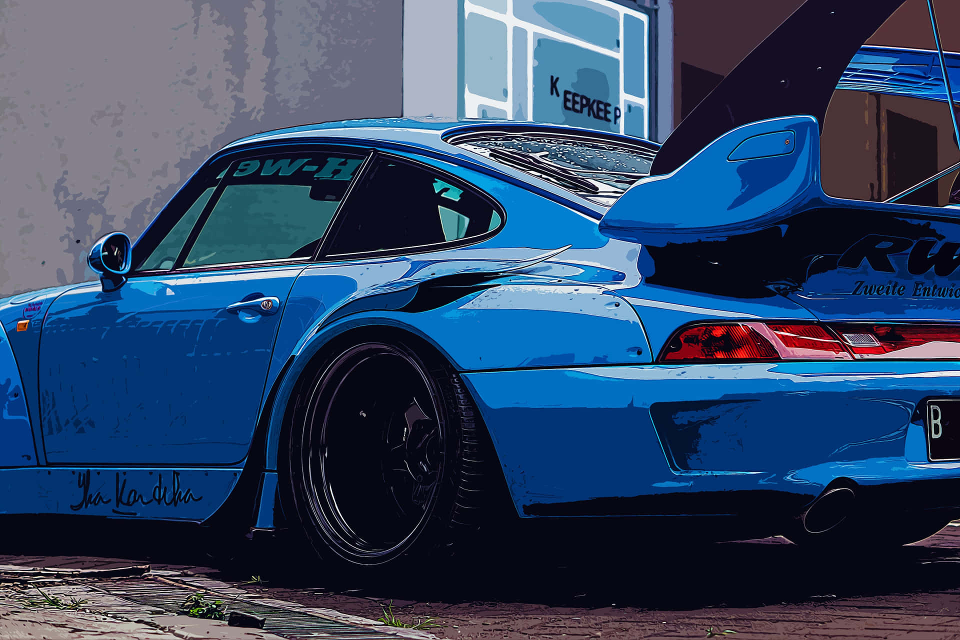 Blue R W B Porsche911 Custom Wallpaper