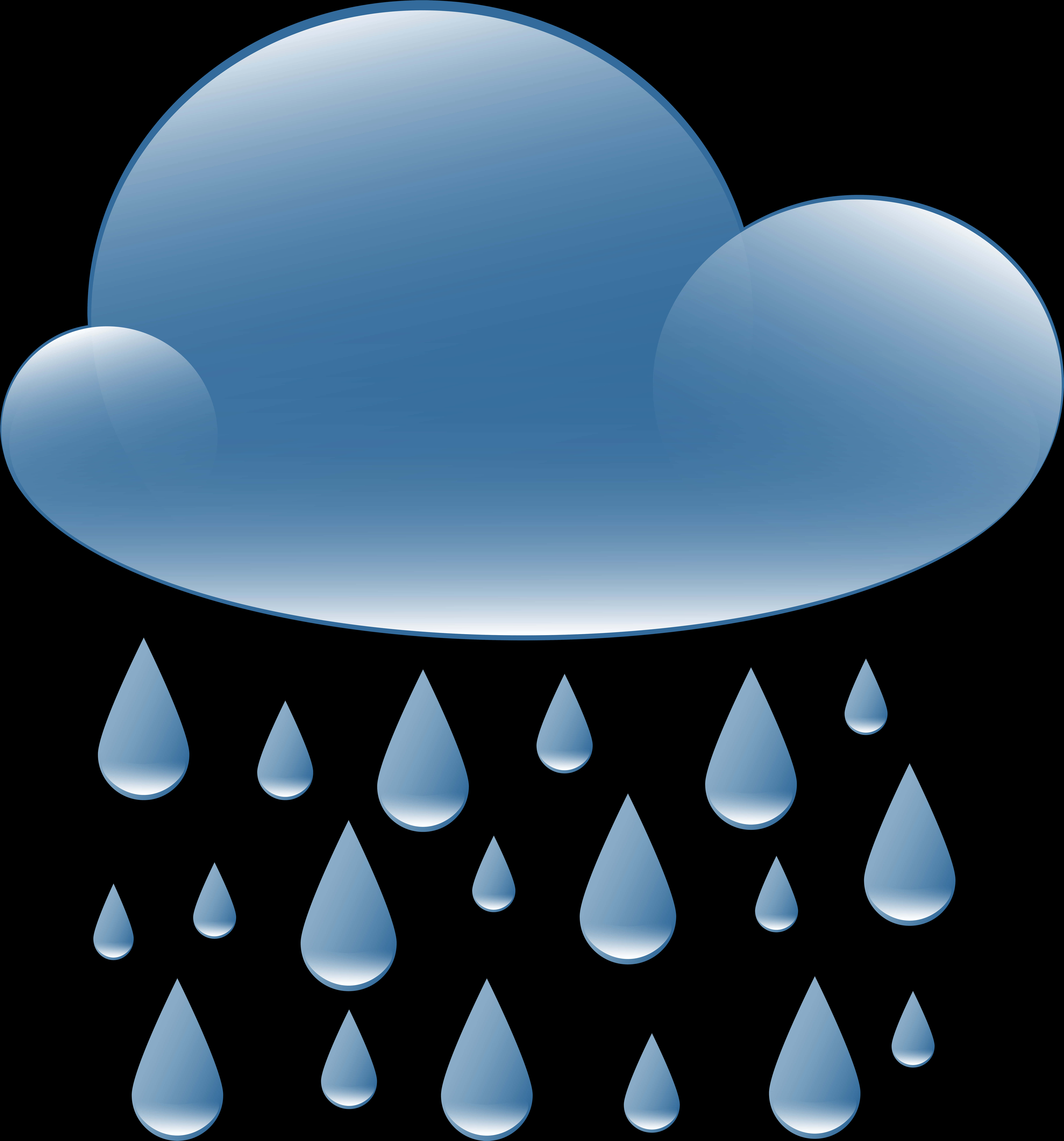Blue Rain Cloud Graphic PNG