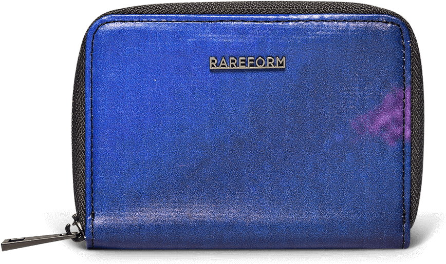 Blue Rareform Zip Wallet PNG