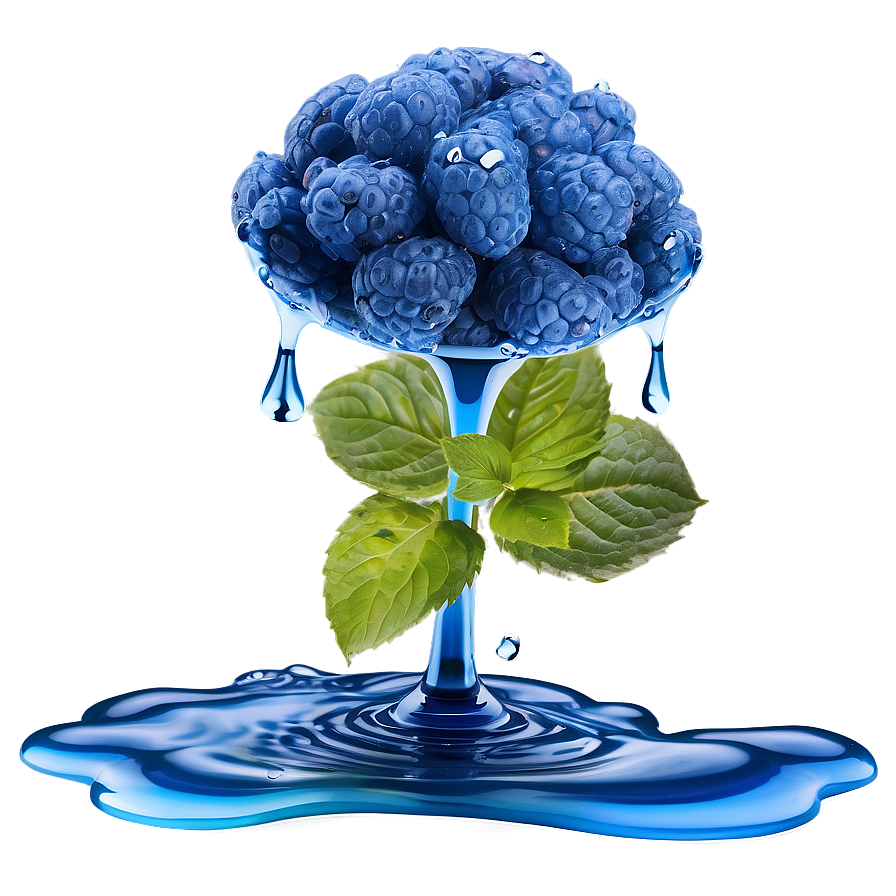 Blue Raspberry Splash Png 06212024 PNG