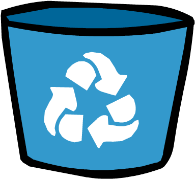 Blue Recycle Bin Clipart PNG