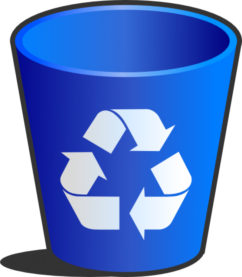 Blue Recycle Bin Icon PNG