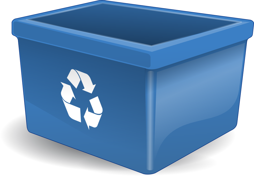 Blue Recycling Bin Clipart PNG