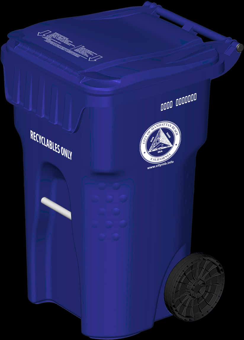 Blue Recycling Bin Image PNG