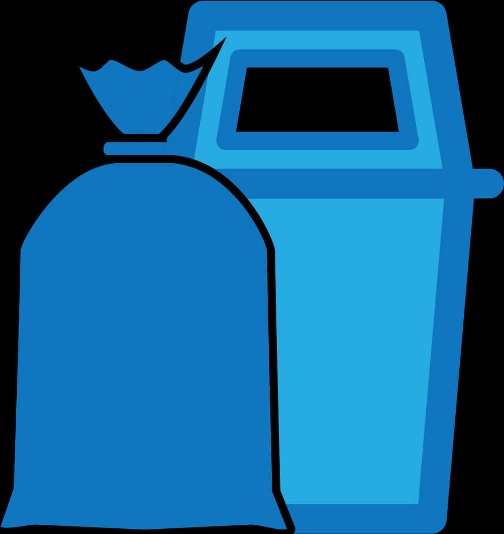 Blue Recycling Bin Vector PNG