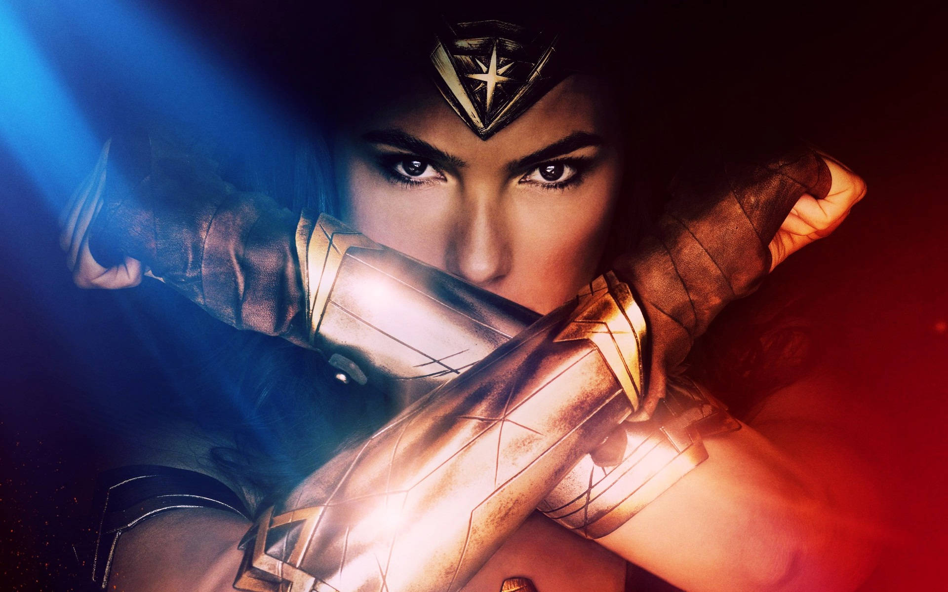 Blue Red Wonder Woman Arms Background