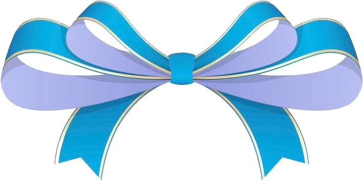 Blue Ribbon Bow Graphic PNG