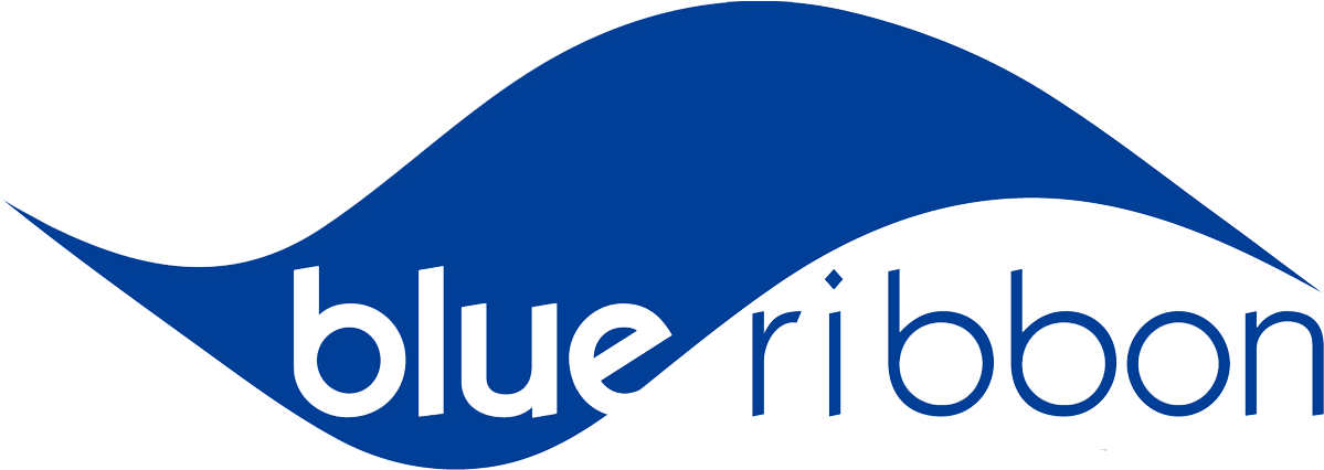 Blue Ribbon Logo Design PNG