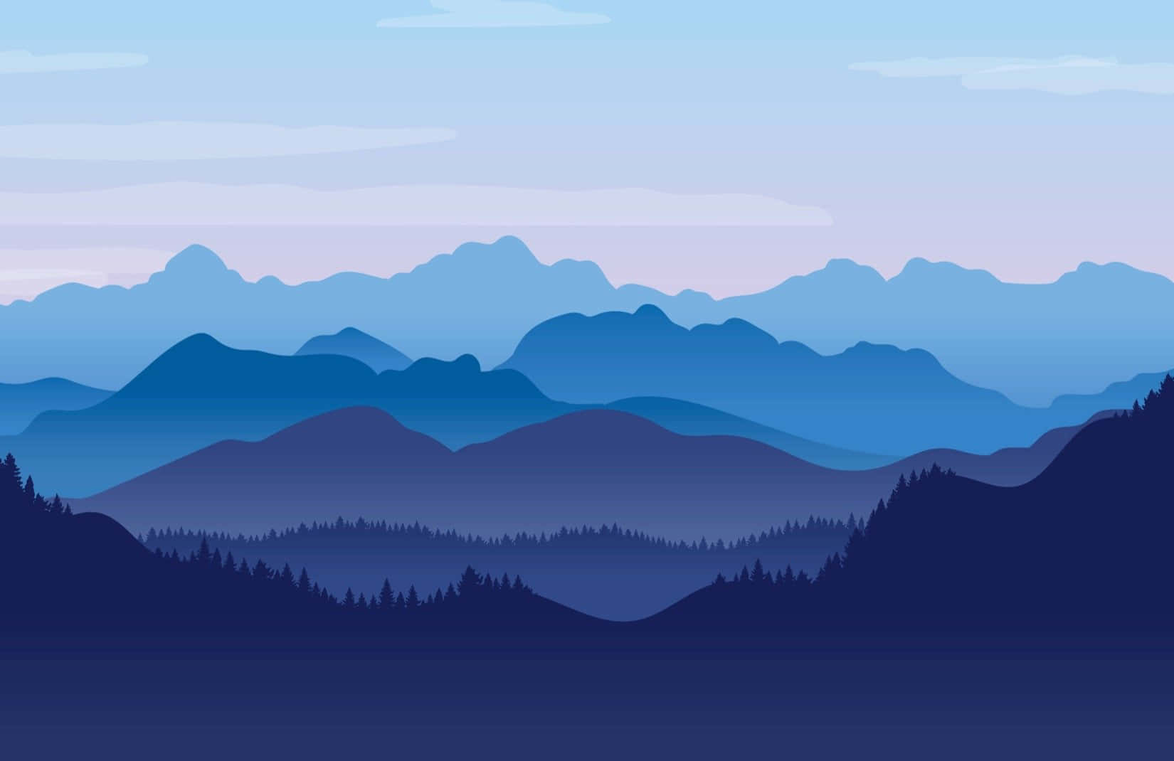 Blue Ridge Mountain Landscape Digital Art Wallpaper