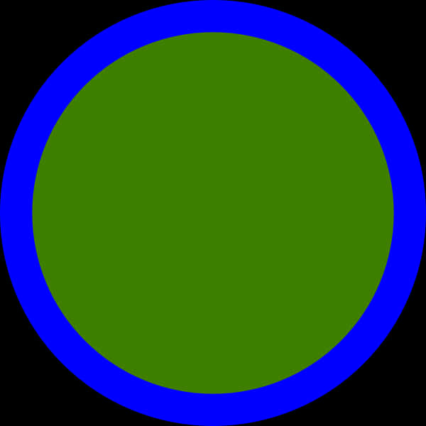 Blue Ringed Green Circle PNG