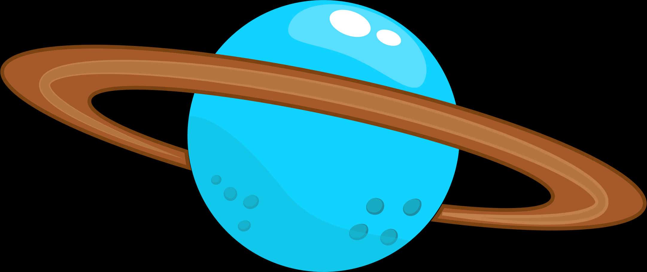 Blue Ringed Planet Graphic PNG