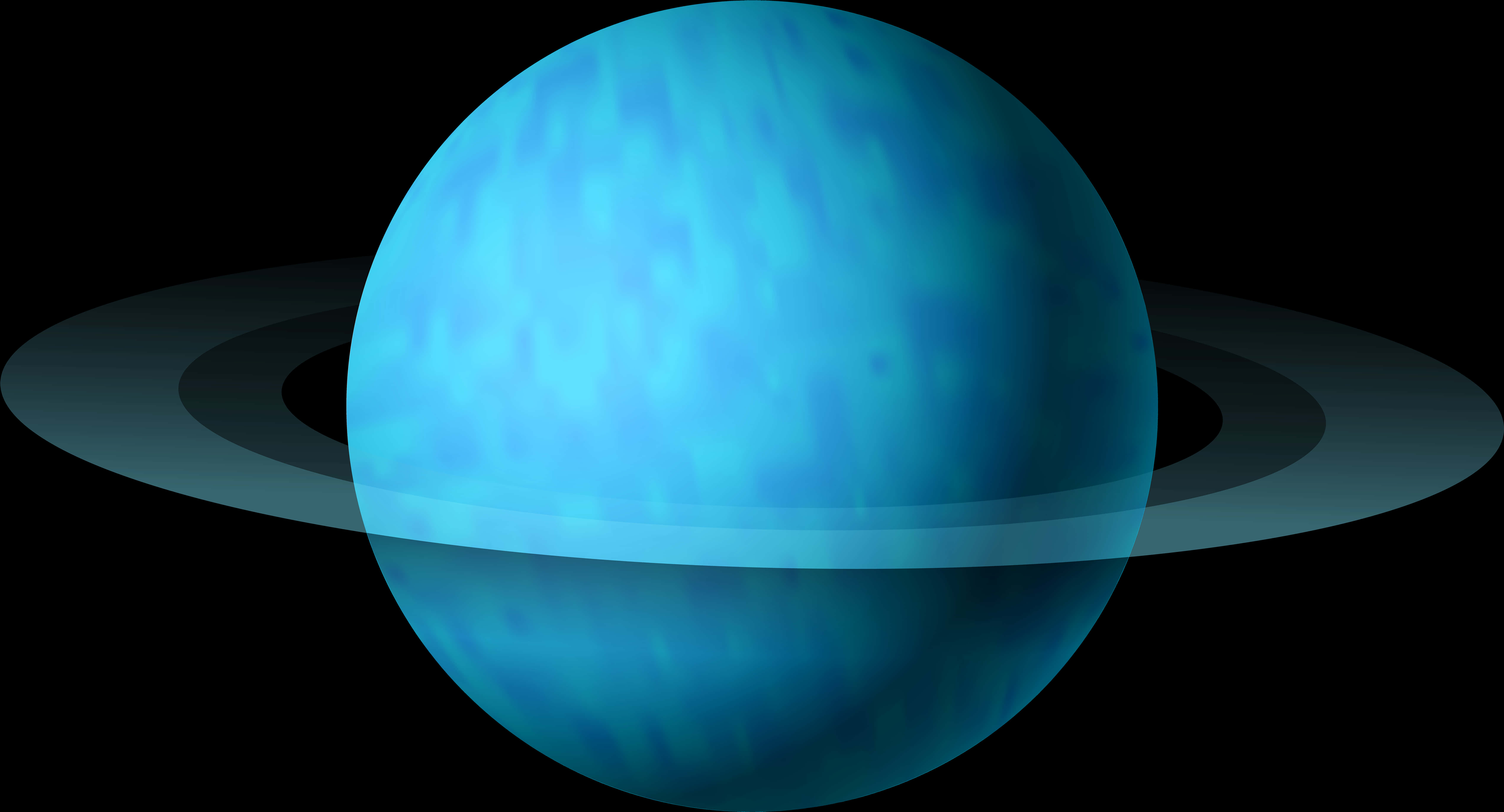 Blue Ringed Planet Illustration PNG