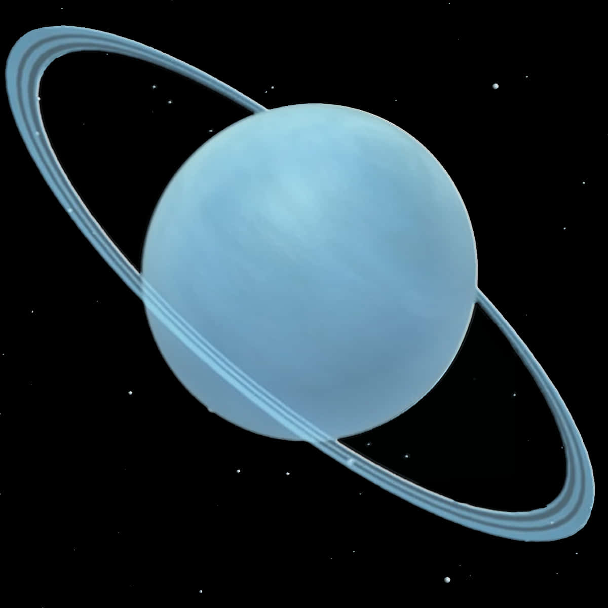 Blue Ringed Planet Space Art PNG