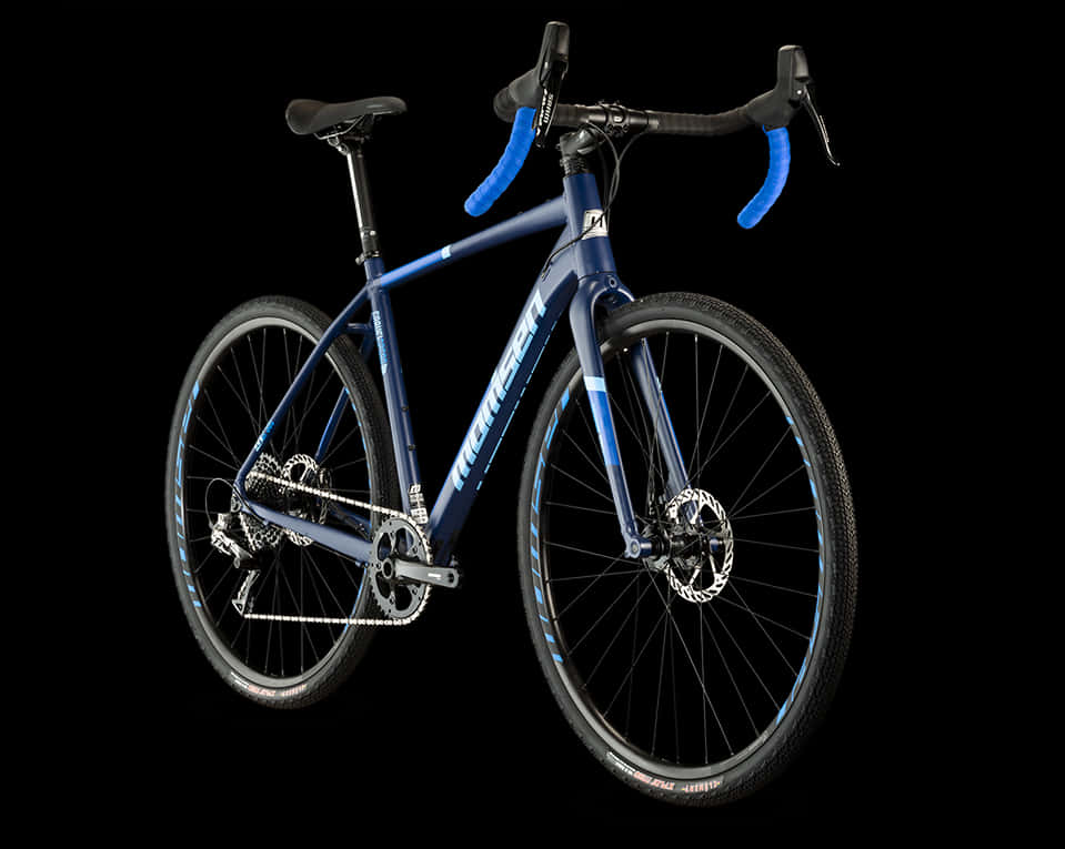 Blue Road Bike Black Background PNG