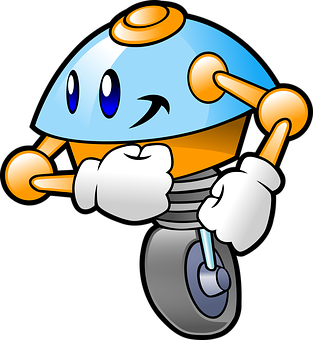 Blue Robot Cartoon Character PNG