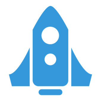 Blue Rocket Icon PNG