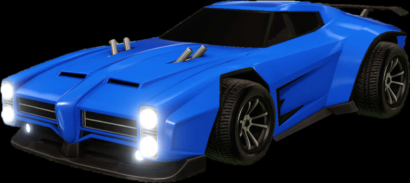 Blue Rocket League Car Render PNG