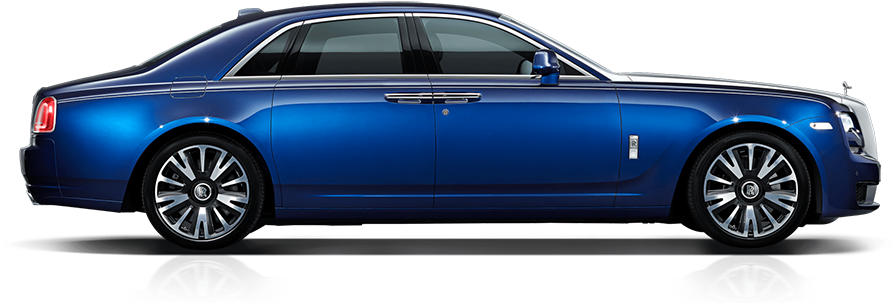Blue Rolls Royce Side View PNG