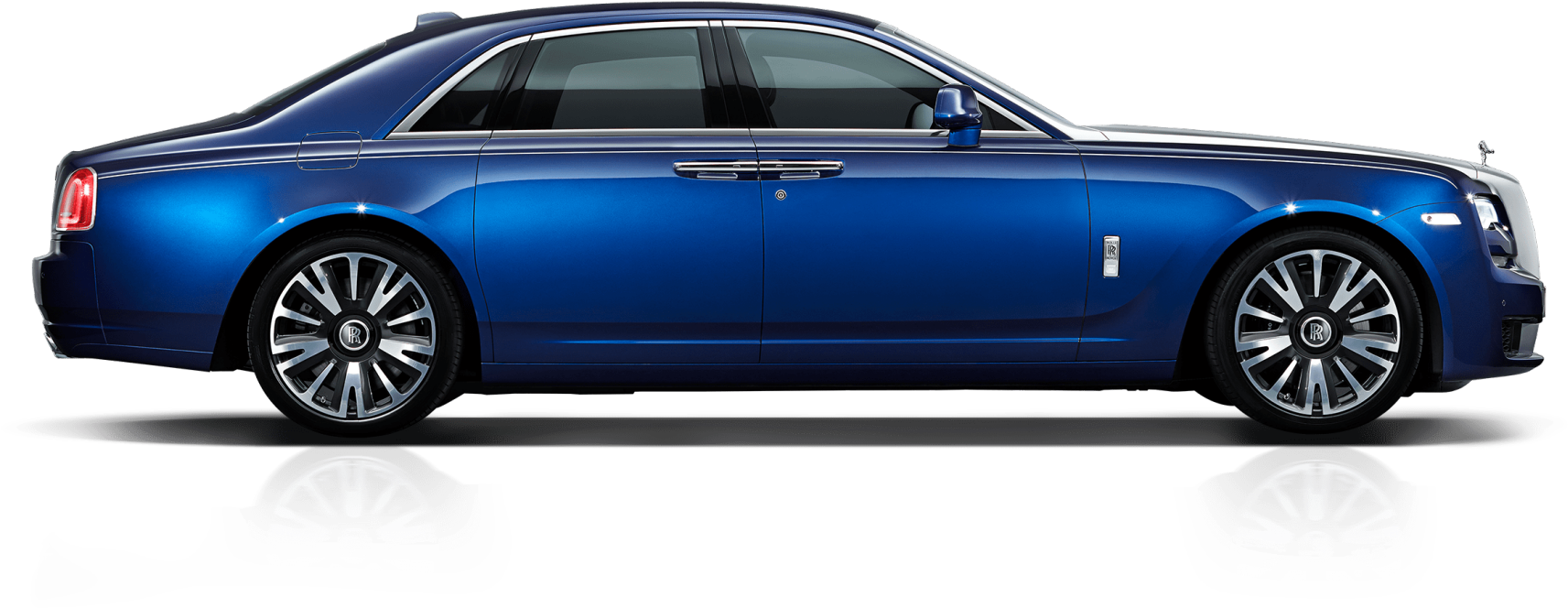 Blue Rolls Royce Side View PNG