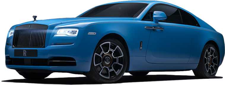 Blue Rolls Royce Wraith Side View PNG