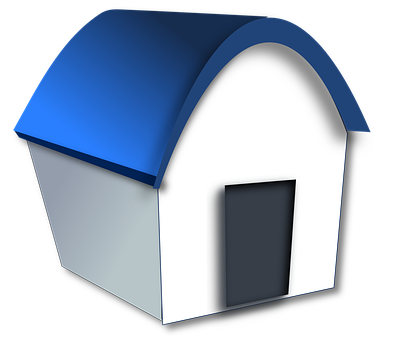 Blue Roofed Simple House Icon PNG