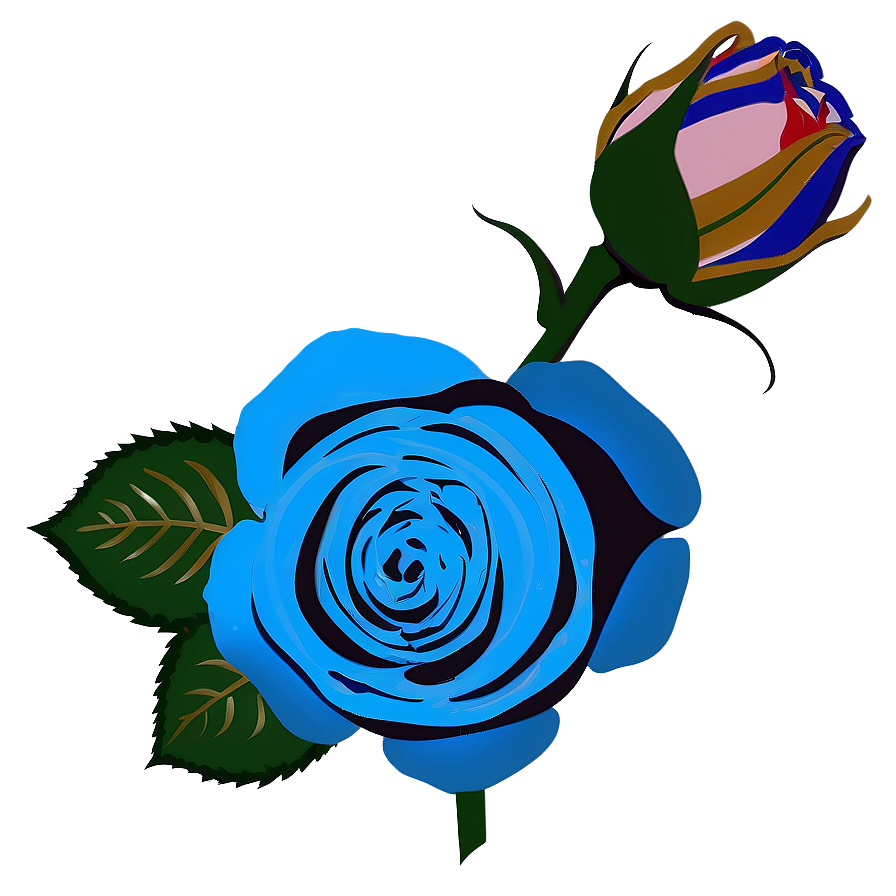 Blue Rose Outline Png 32 PNG