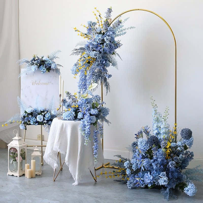 Immaginedell'arco Da Matrimonio Con Rose Blu