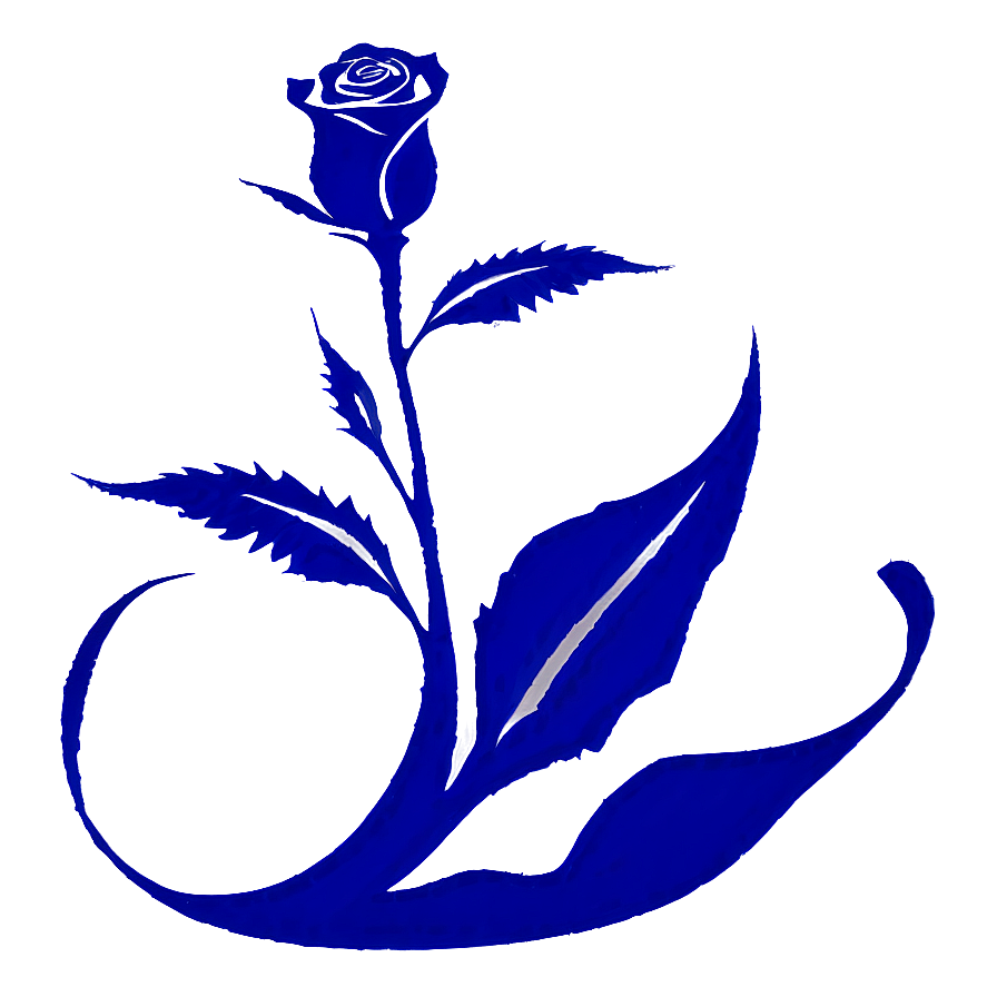 Blue Rose Silhouette Png 06202024 PNG