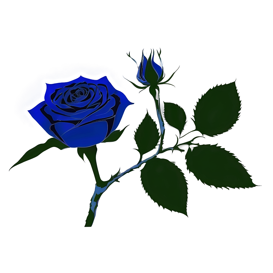 Blue Rose Silhouette Png Sar PNG