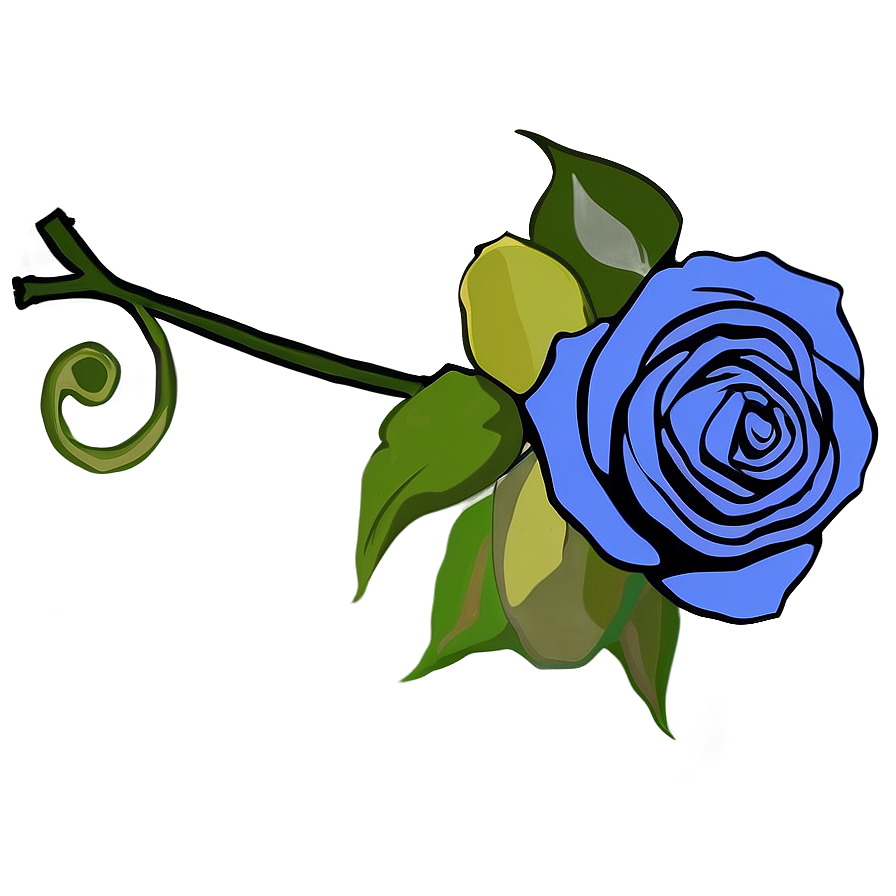 Blue Rose Sketch Png Ebh94 PNG