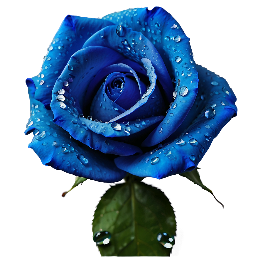 Blue Rose With Dewdrops Png Kuj PNG