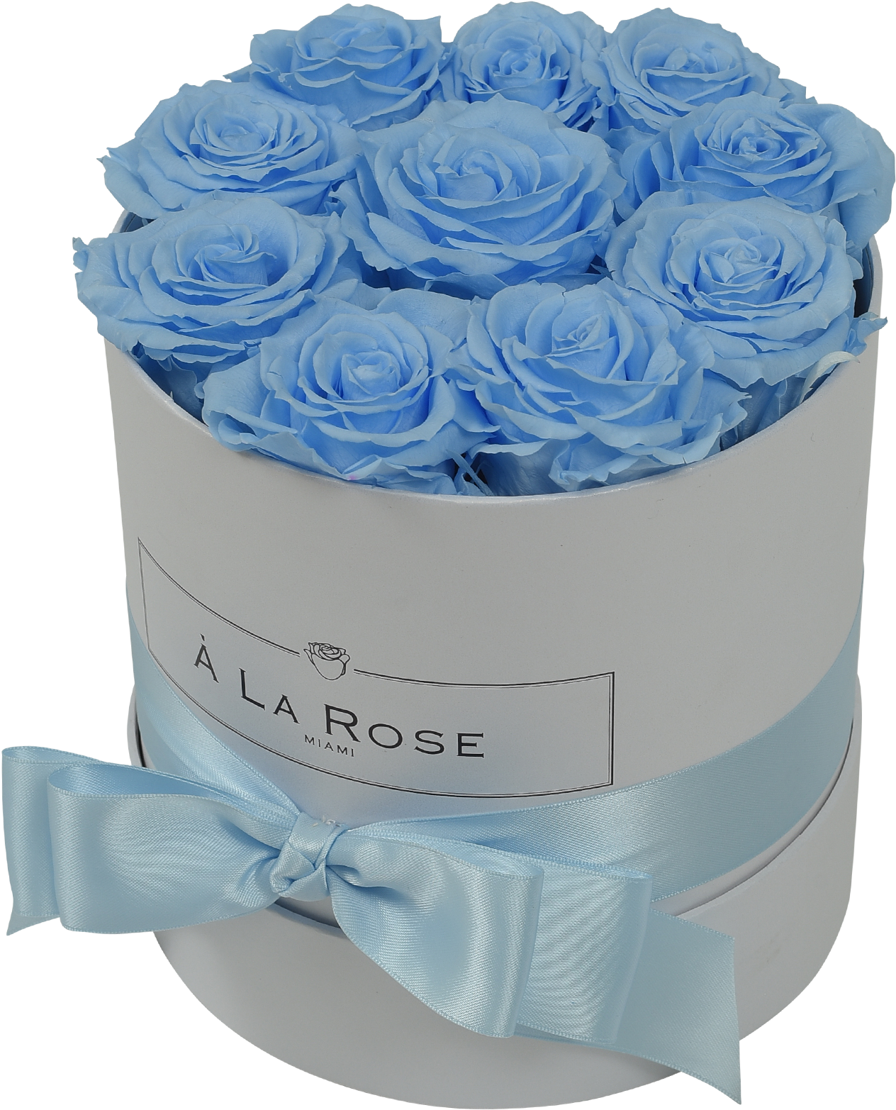 Blue Rosesin White Round Box PNG