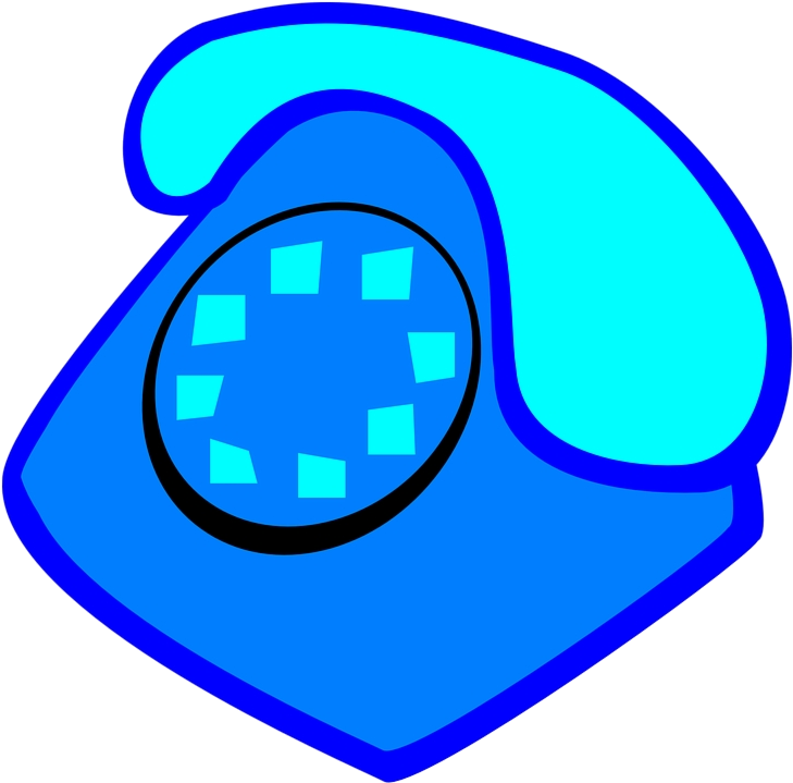 Blue Rotary Phone Clipart PNG