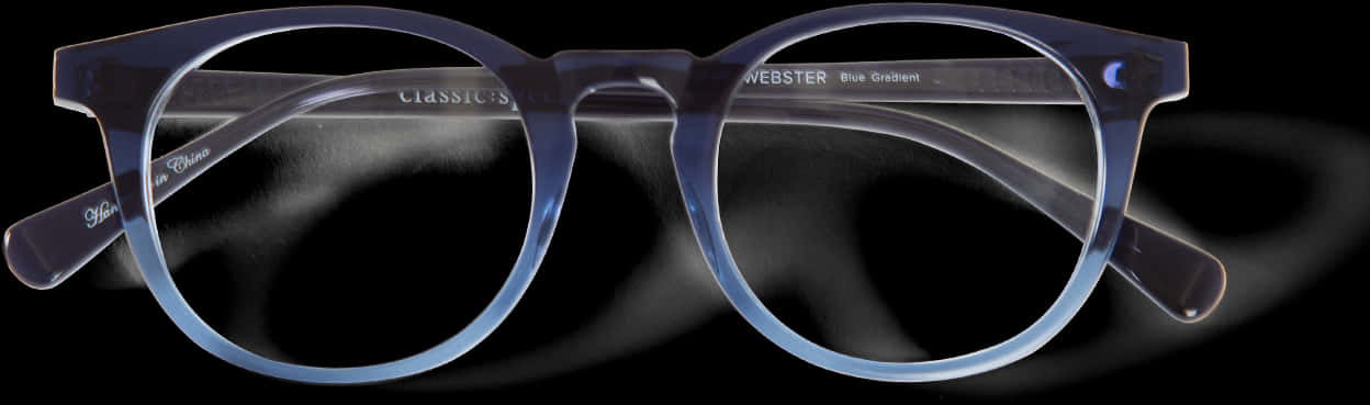 Blue Round Eyeglasses Transparent Background PNG