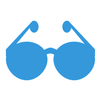 Blue Round Glasses Icon PNG